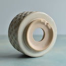 White Handmade Stamped Ceramic Succulent Pot Approximately 3"-4"