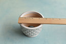 White Handmade Stamped Ceramic Succulent Pot Approximately 3"