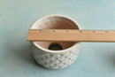 White Handmade Stamped Ceramic Succulent Pot Approximately 3"-4"