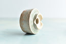 Orange and White Handmade Ceramic Succulent Pot Approximately 3.5"