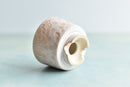 Orange and White Handmade Ceramic Succulent Pot Approximately 2"-3"
