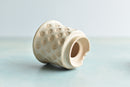 White Handmade Stamped Ceramic Succulent Pot Approximately 2"-3"