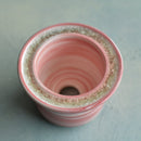 Red and Pink Ceramic Succulent Pot With Crystal Glass Rim Approximately 3”-4"