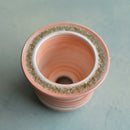 Orange Ceramic Succulent Pot With Crystal Glass Rim Approximately 3”-4"