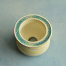 Yellow Ceramic Succulent Pot With Crystal Glass Rim Approximately 3”-4"