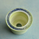 Green Ceramic Succulent Pot With Crystal Glass Rim Approximately 3”-4"