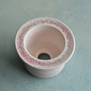 Pink Ceramic Succulent Pot With Crystal Glass Rim Approximately 3”-4"