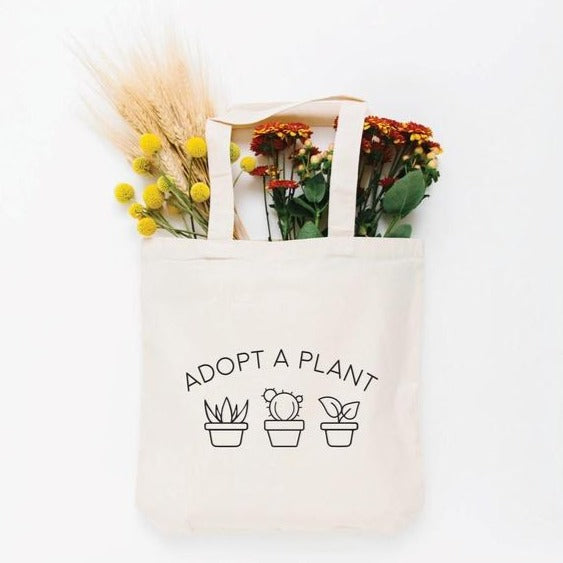 Adopt a Plant Tote Bag (Cream 15.5" x 14.5")